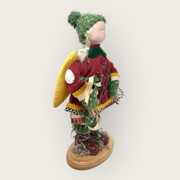 Vintage Christmas Country Angel Porcelain Figurine Debbie Mumm 2000 Cottagecore - Picture 3 of 8